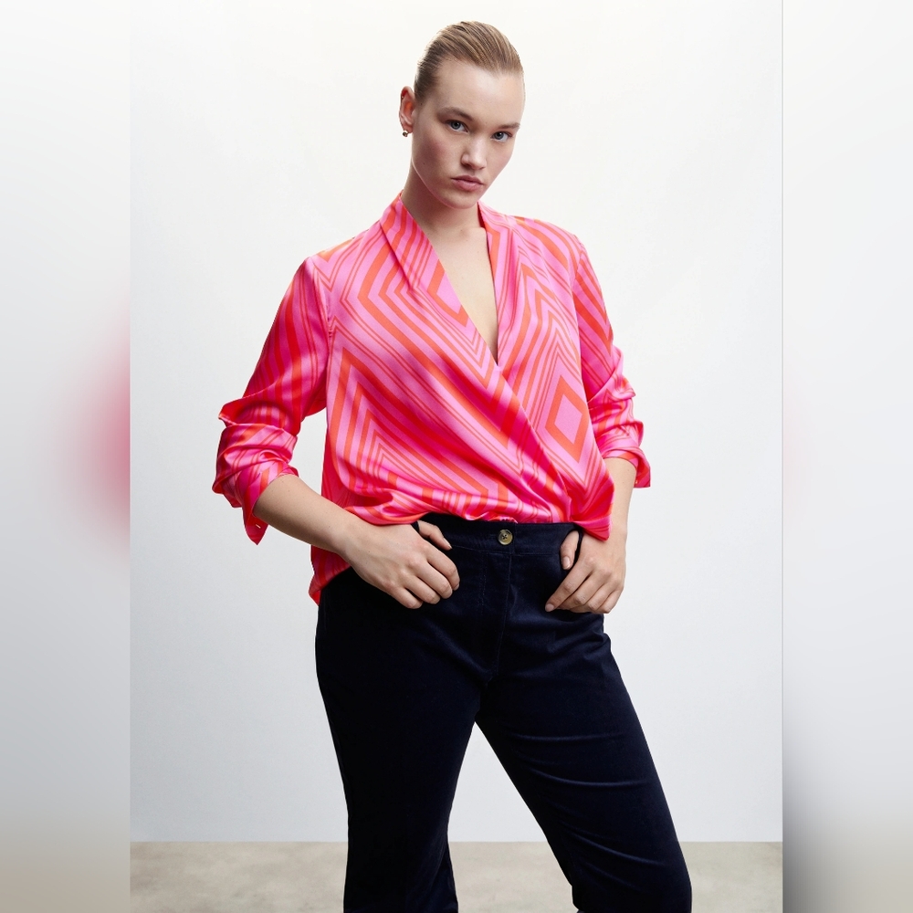 MANGO  MNG  Satin print blouse Size 2